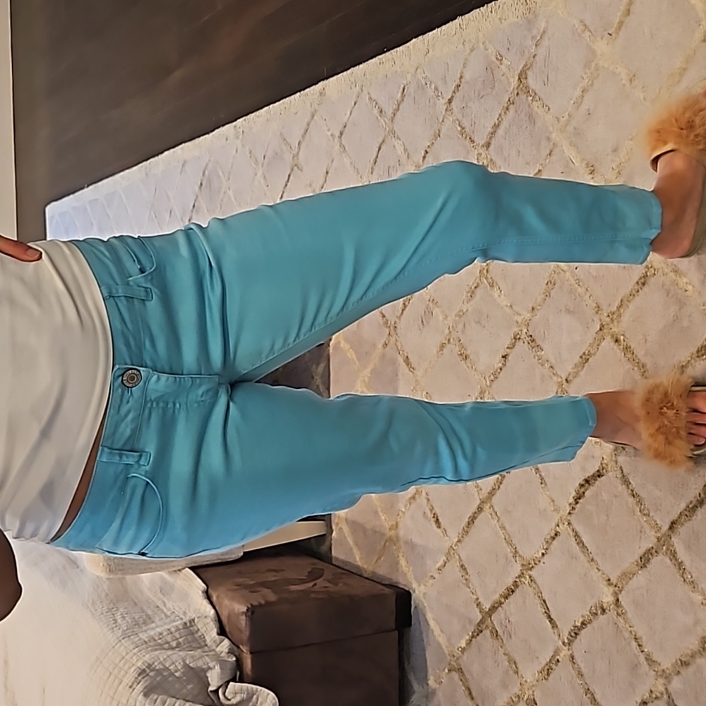 WOMEN'S BRIGHT BLUE TURQUOISE MOSSIMO SUPPLY JEANS PANTS SZ 6 $40